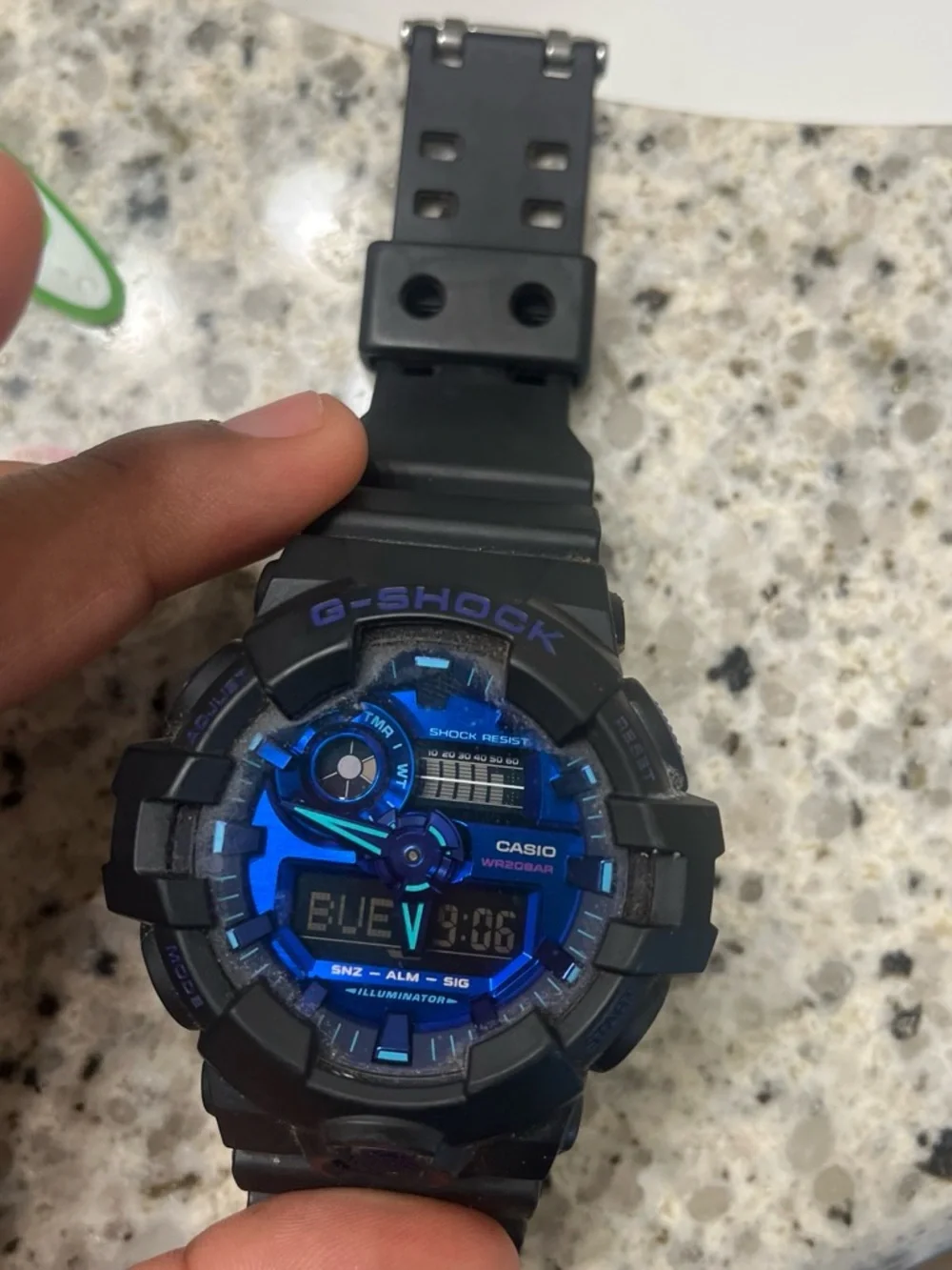 Casio G-Shock Black with Blue Dial Sport Watch